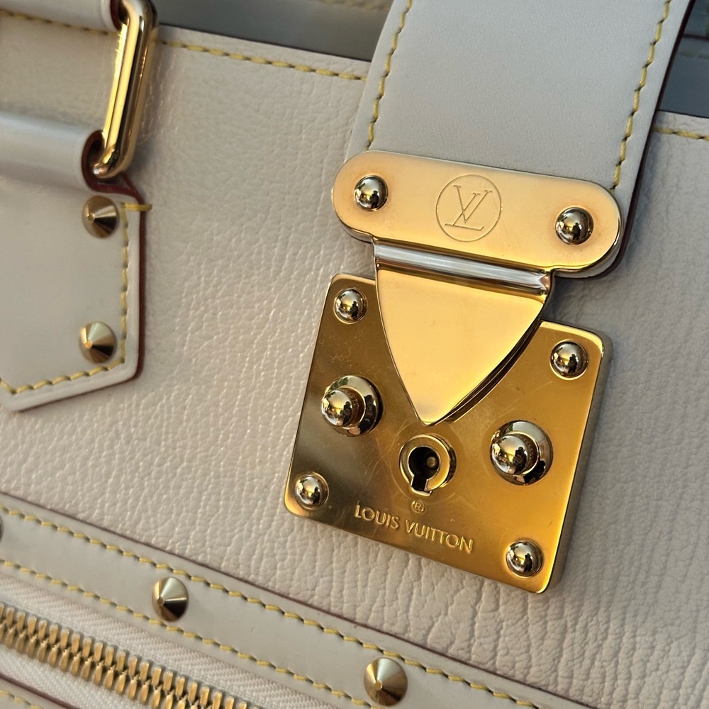 Louis Vuitton White and Gold Satchel with Structured Design - Picture 6 of 6